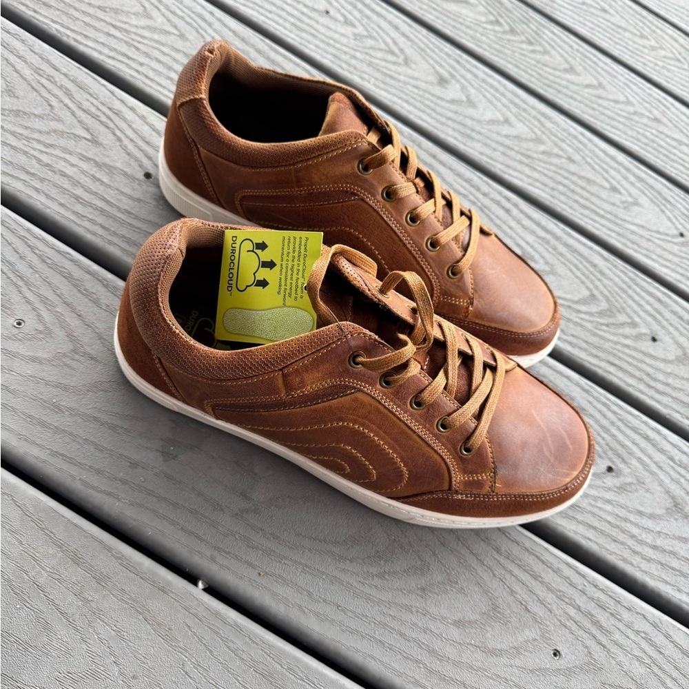 NWT Propet Brown Leather Sneakers Size 13 DuoCloud Comfort